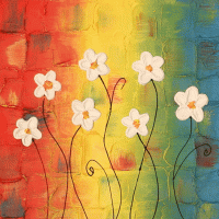 جلسه سوم : طراحی و برجسته سازی گل و ایجاد بافت زمینه کار